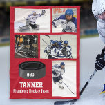 Personlig Hockey 5 Photo Collage Namn Team # Fl Fleecefilt<br><div class="desc">Den här anpassningsbarna med ishockeyfilten i personligen har dina fem foton, hockeyspelarens namn, jersey-nummer och namn. Anpassa med åtgärdsbilder, ett lagfoto, rosa foton etc. Ändra enkelt bakgrunden till färg så att den matchar lagets färger - klicka bara på anpassa/redigera/anpassa och sedan bakgrunden till färg/redigera. Perfektens fotosamlingsplats för att visa högdagrar...</div>