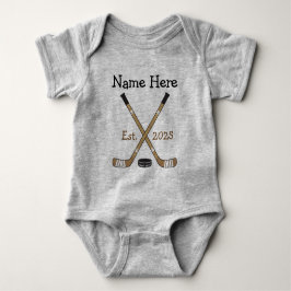 Personlig Hockey Baby Namn födelsedag Born T Shirt