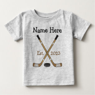Personlig Hockey Baby Namn födelsedag Born T Shirt