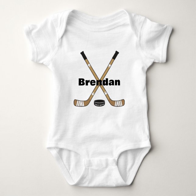 Personlig Hockey Baby Namn Infant hockey T Shirt (Framsida)
