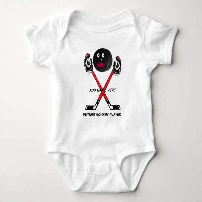 Personlig Hockey Baby Tecknad T-shirt (Framsida)
