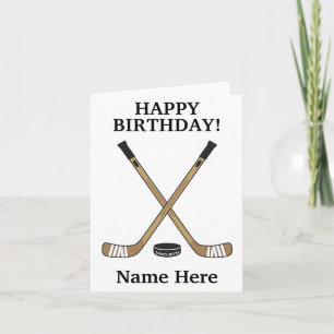 Personlig Hockey Birthday Hockey Sticks Kort