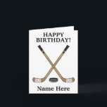 Personlig Hockey Birthday Hockey Sticks Kort<br><div class="desc">Personlig Hockey Birthday Hockey Sticks-kort</div>