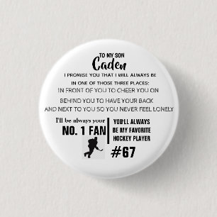 Personlig Hockey Button NO.1 FLÄKT Knapp