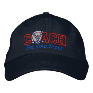 Personlig Hockey Coach med ditt namn Broderad Keps