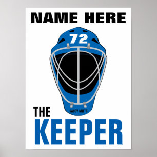 Personlig Hockey Goalie Mask Keeper Namn nummer Poster