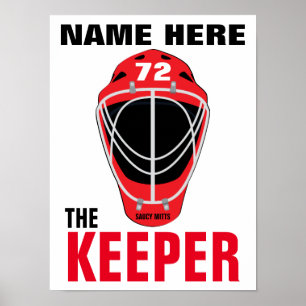 Personlig Hockey Goalie Mask Keeper Namn nummer Poster