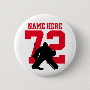 Personlig Hockey Goalie Namn Number Red flare Knapp