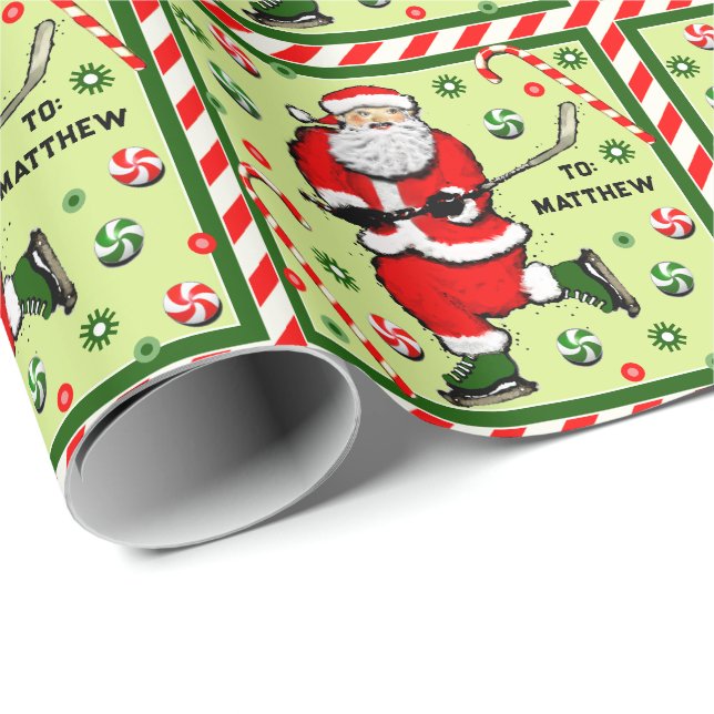 Personlig Hockey Helgdag Gift Presentpapper (Rullad Hörn)