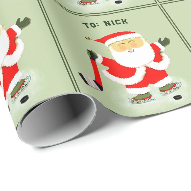 Personlig Hockey-jul Presentpapper (Rullad Hörn)