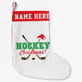 Personlig Hockey jul Sticks Santa Hat Liten Julstrumpa