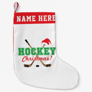 Personlig Hockey jul Sticks Santa Hat Liten Julstrumpa