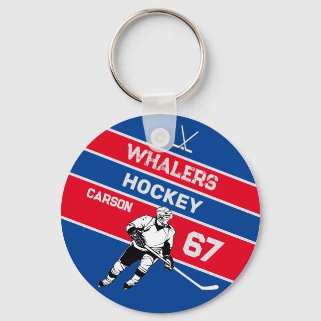 Personlig Hockey Keychain Nyckelring (Framsida)