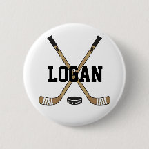 Personlig Hockey Namn Hockey Pinback Flare