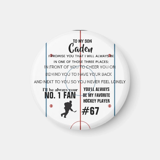 Personlig Hockey NO.1 FLÄKT Magnet (Framsidan)