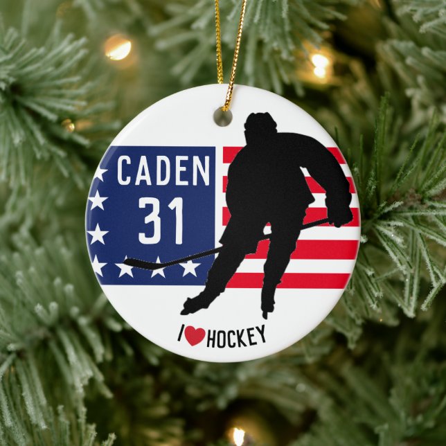 Personlig Hockey Ornament (Träd)
