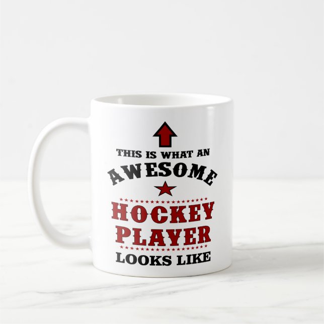 Personlig Hockey Player Gift Kaffemugg (Vänster)