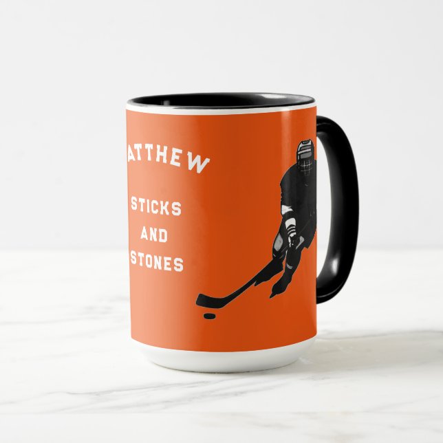 Personlig Hockey Player Gift Mugg (Framsida höger)