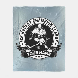 Personlig Hockey Player Ice Rink Team Idrottsman Fleecefilt