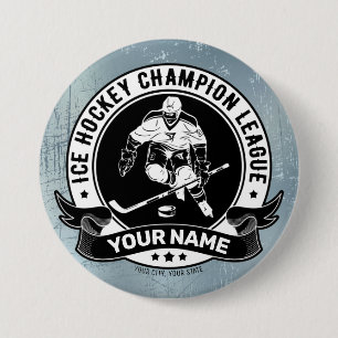 Personlig Hockey Player Ice Rink Team Idrottsman Knapp