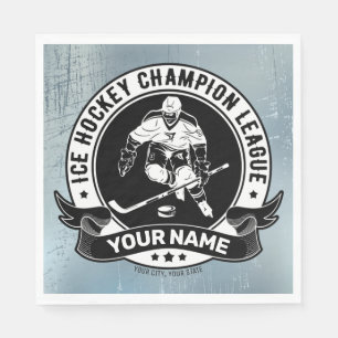 Personlig Hockey Player Ice Rink Team Idrottsman Pappersservett