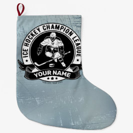 Personlig Hockey Player Ice Rink Team Idrottsman Stor Julstrumpa