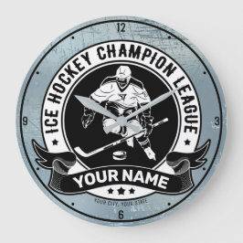 Personlig Hockey Player Ice Rink Team Idrottsman Stor Klocka