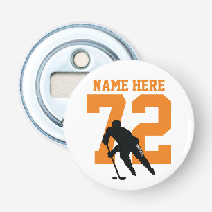 Personlig Hockey Player Namn Number, Orange Flasköppnare