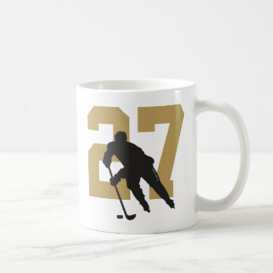 Personlig Hockey Player Number Golden Kaffemugg