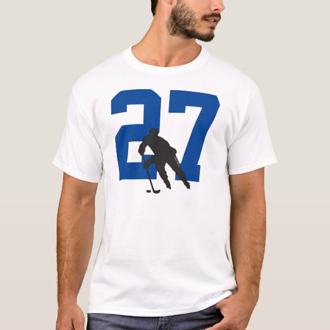 Personlig Hockey Player-nummer T-shirt (Framsida)