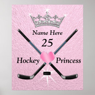 Personlig Hockey Poster för Girls, Princess