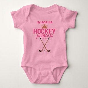Personlig Hockey Princess Flicka Namn Rosa T Shirt