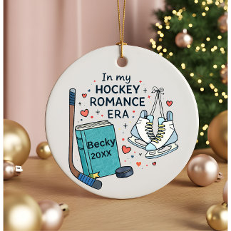 Personlig Hockey Romans Era Bokälskare present Julgransprydnad Keramik