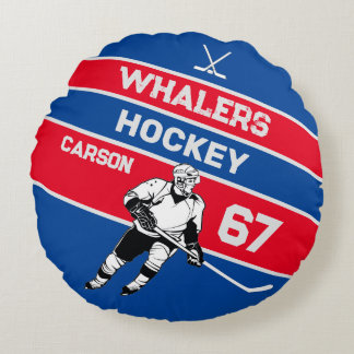 Personlig Hockey Round Pillow Rund Kudde