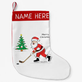 Personlig Hockey Santa Stocking Liten Julstrumpa