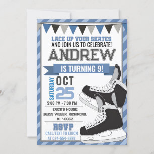 Personlig Hockey Skating Birthday-inbjudan Inbjudningar