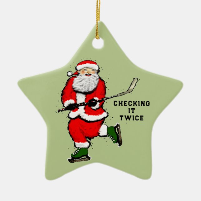 personlig hockey-spelare julgransprydnad keramik (Framsidan)