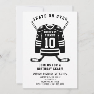 Personlig hockeytema födelsedagsfest inbjudan