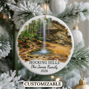 Personlig Hocking Hills State Park, Anpassad Ohio Julgransprydnad Keramik