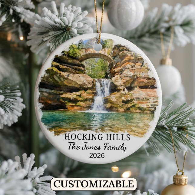 Personlig Hocking Hills State Park, Anpassad Ohio Julgransprydnad Keramik (Skapare uppladdad)