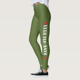 Personlig högklackad citat grön leggings