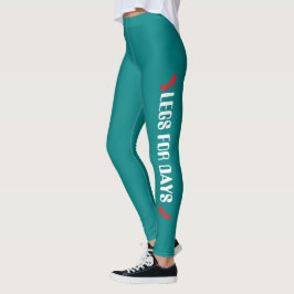 Personlig högklackad citat-teal färgad leggings