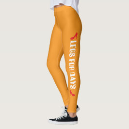 Personlig Högt Klackat Citat Tenn Orange Leggings