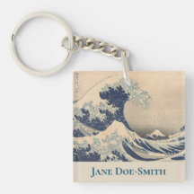 Personlig Hokusai Acrylic Keychain