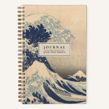 Personlig Hokusai Underbar Wave Dot Grid Journal
