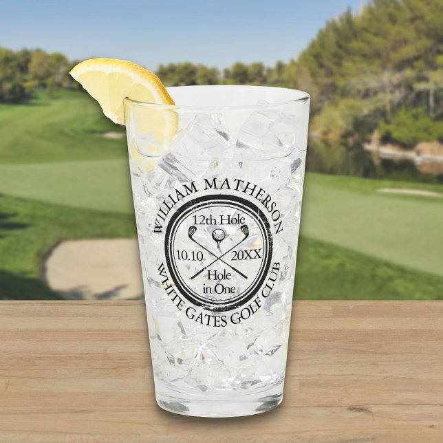 Personlig Hole in One Golf Glaskopp (Hole in One Golf Personalized Glass)