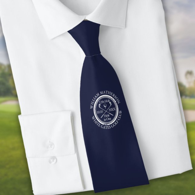 Personlig Hole in One Navyblå Golfslips Slips (Skapare uppladdad)