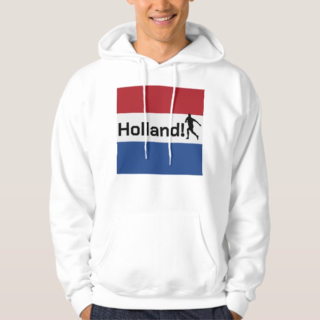 Personlig holländsk flaggfotbollsfan hoodie (Framsida)