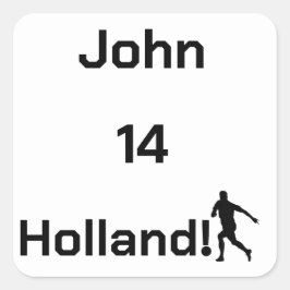 Personlig Holländsk Fotboll Atletisk Andlighet Fyrkantigt Klistermärke