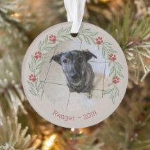 Personlig Holly Elegant Pet Photo Ornament